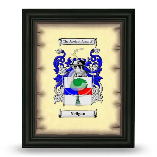 Neligan Coat of Arms Framed - Black