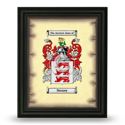 Nerney Coat of Arms Framed - Black