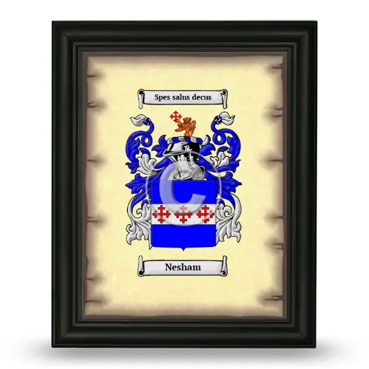 Nesham Coat of Arms Framed - Black