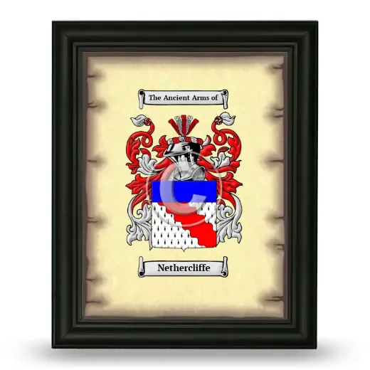 Nethercliffe Coat of Arms Framed - Black