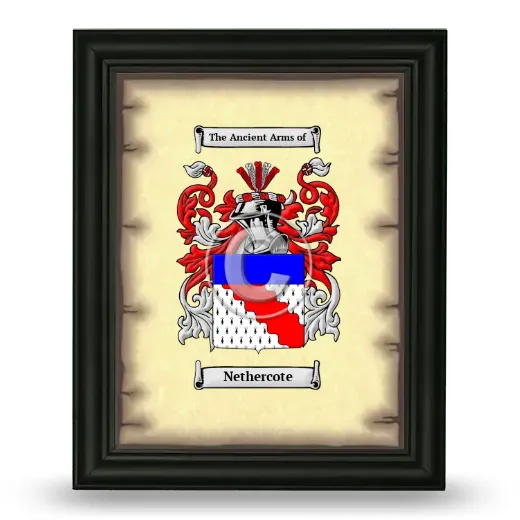 Nethercote Coat of Arms Framed - Black