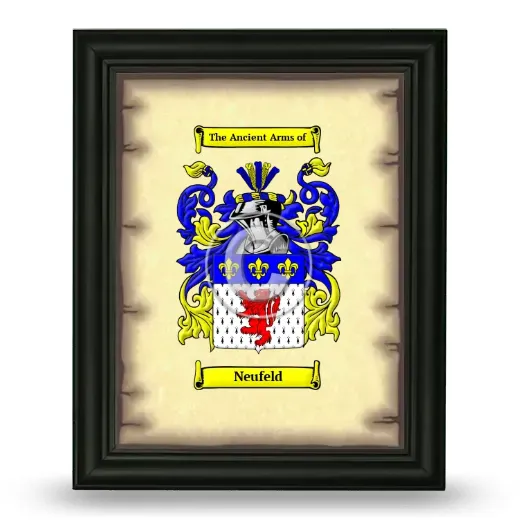 Neufeld Coat of Arms Framed - Black