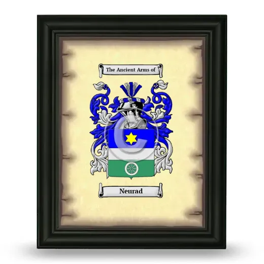Neurad Coat of Arms Framed - Black