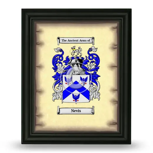Nevis Coat of Arms Framed - Black