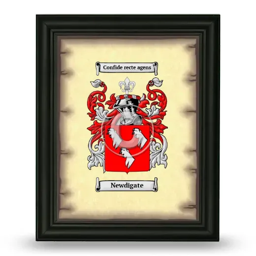 Newdigate Coat of Arms Framed - Black