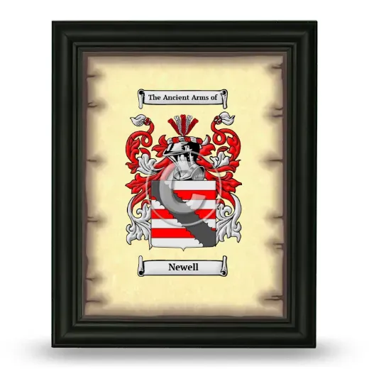 Newell Coat of Arms Framed - Black