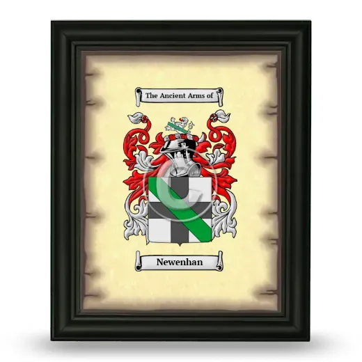 Newenhan Coat of Arms Framed - Black