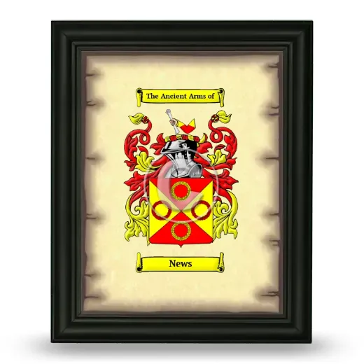 News Coat of Arms Framed - Black