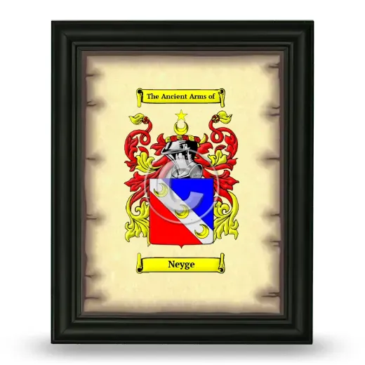 Neyge Coat of Arms Framed - Black
