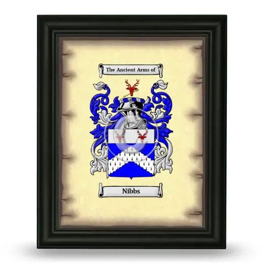 Nibbs Coat of Arms Framed - Black