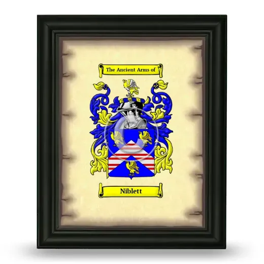 Niblett Coat of Arms Framed - Black