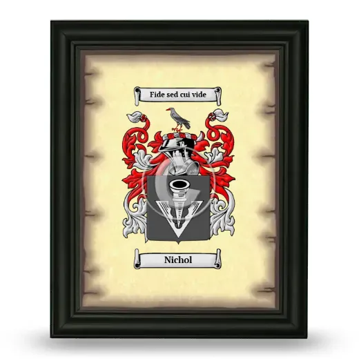 Nichol Coat of Arms Framed - Black