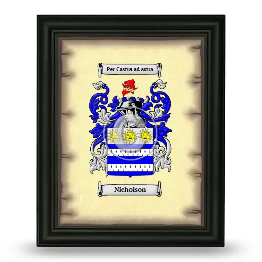 Nicholson Coat of Arms Framed - Black