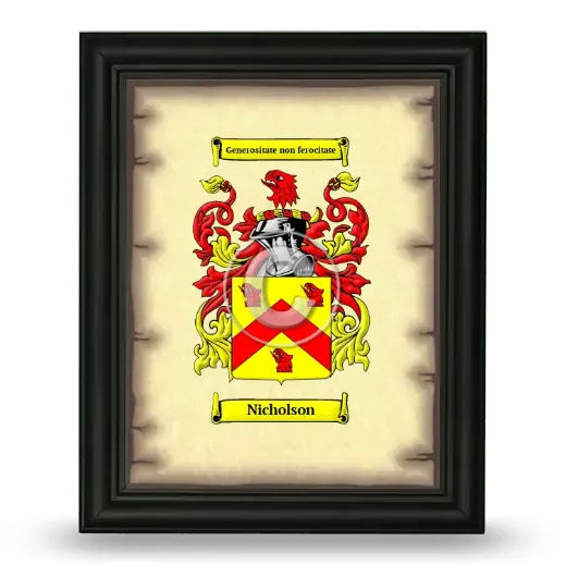 Nicholson Coat of Arms Framed - Black