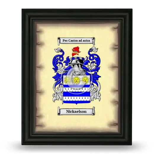 Nickaelson Coat of Arms Framed - Black