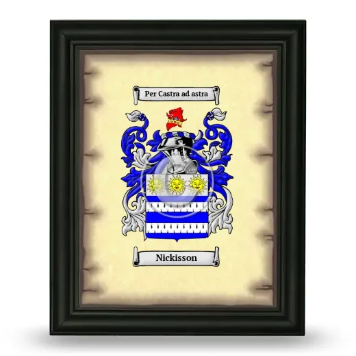 Nickisson Coat of Arms Framed - Black