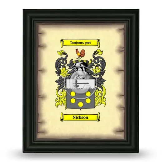 Nickson Coat of Arms Framed - Black