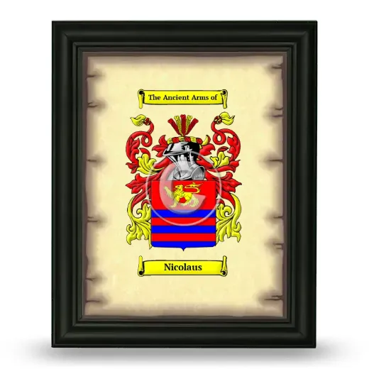Nicolaus Coat of Arms Framed - Black