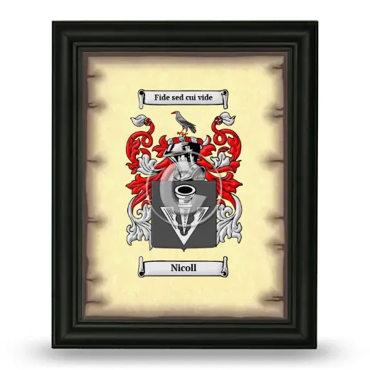 Nicoll Coat of Arms Framed - Black