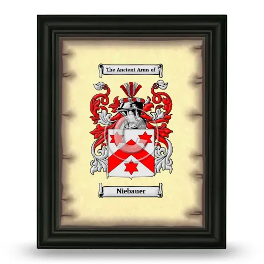 Niebauer Coat of Arms Framed - Black