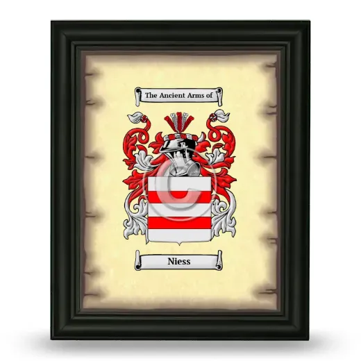 Niess Coat of Arms Framed - Black