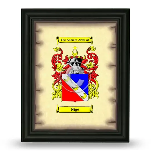 Nige Coat of Arms Framed - Black