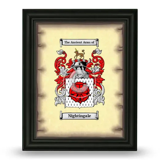 Nightingale Coat of Arms Framed - Black