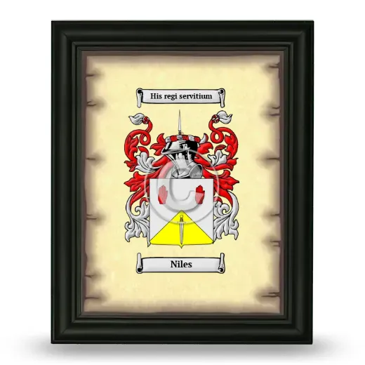 Niles Coat of Arms Framed - Black