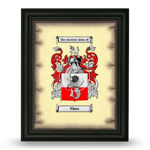 Nims Coat of Arms Framed - Black