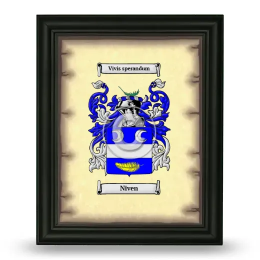 Niven Coat of Arms Framed - Black