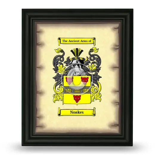 Noakes Coat of Arms Framed - Black