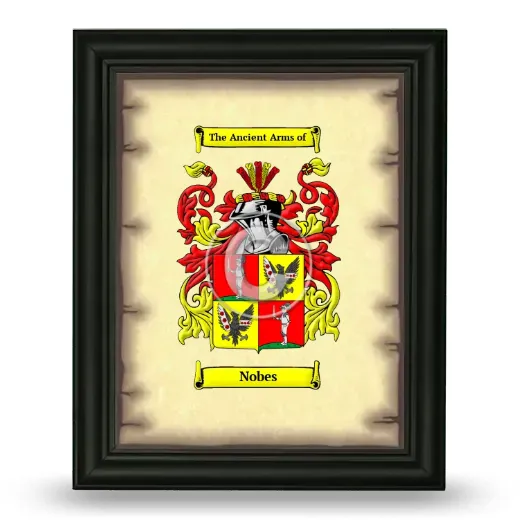 Nobes Coat of Arms Framed - Black