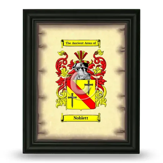 Noblett Coat of Arms Framed - Black