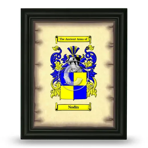 Nodin Coat of Arms Framed - Black