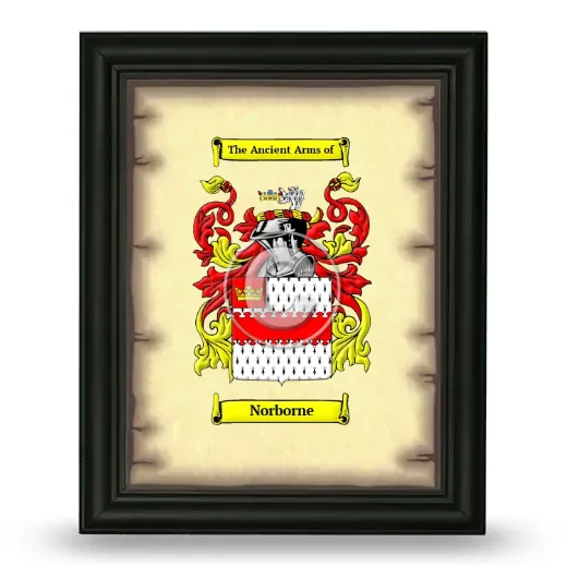 Norborne Coat of Arms Framed - Black