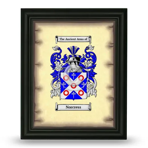 Norcress Coat of Arms Framed - Black