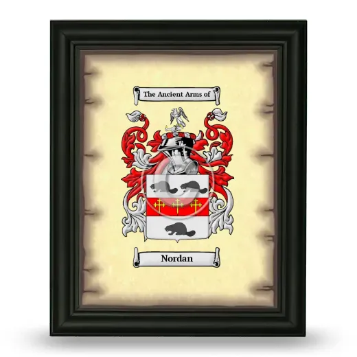 Nordan Coat of Arms Framed - Black