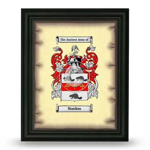 Nordon Coat of Arms Framed - Black