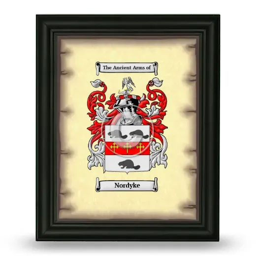 Nordyke Coat of Arms Framed - Black