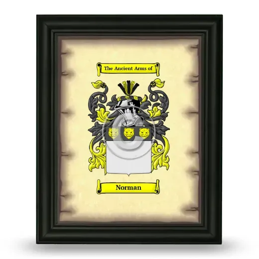 Norman Coat of Arms Framed - Black