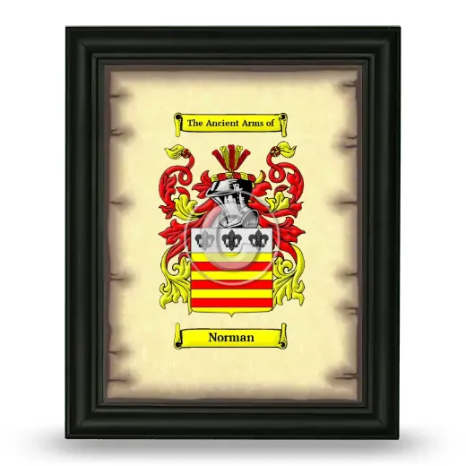 Norman Coat of Arms Framed - Black