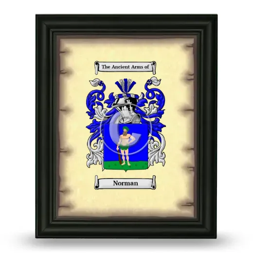 Norman Coat of Arms Framed - Black