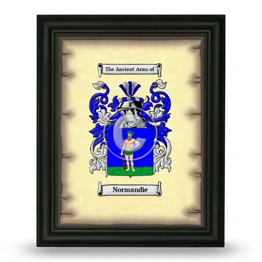 Normandie Coat of Arms Framed - Black