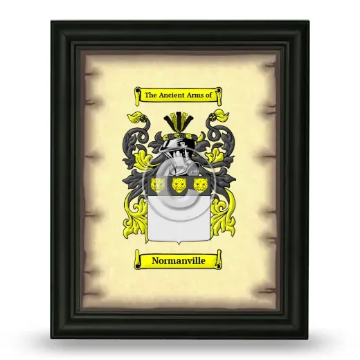 Normanville Coat of Arms Framed - Black