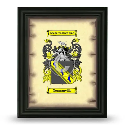 Normanville Coat of Arms Framed - Black