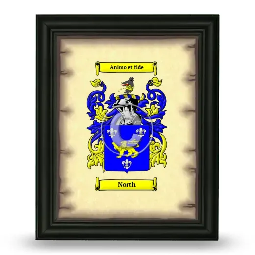North Coat of Arms Framed - Black