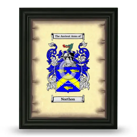 Northon Coat of Arms Framed - Black