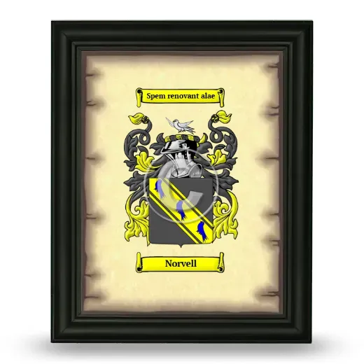 Norvell Coat of Arms Framed - Black