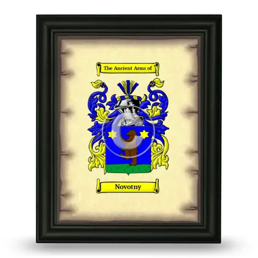Novotny Coat of Arms Framed - Black