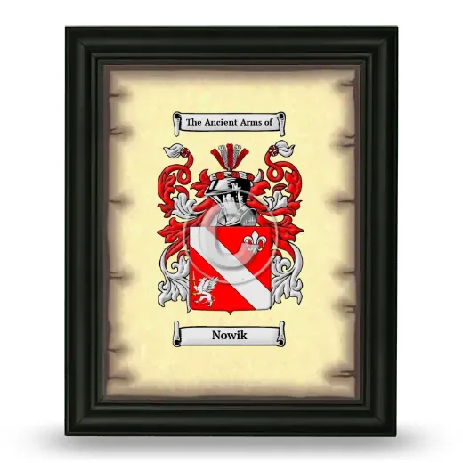 Nowik Coat of Arms Framed - Black